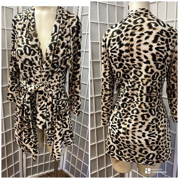 Attitudes,Woman,Spring Jacket Cover,Animal Print,Sz M,Midi,knotted,Made in USA.! - Picture 2 of 13